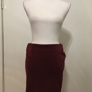 Forever 21 Wine Red Pencil Midi Skirt
